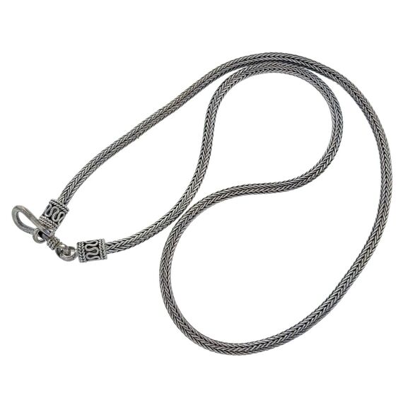 Balinese 3mm Round Wheat Chain Necklace | Vintage BNY Sterling Silver 925 | 18" - Picture 3 of 6
